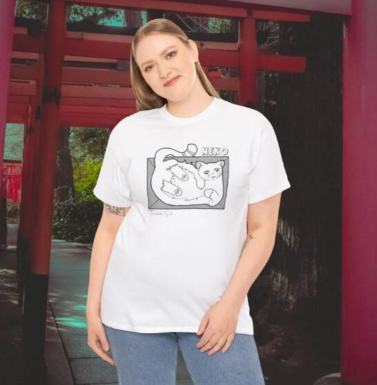 Cat Lover's Tee, Cute Cat T-Shirt, Unisex Apparel, Gift for Pet Owners, Anime Inspired, Birthday Idea, Neko, Black and White, Minimalist