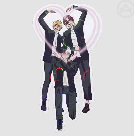 Heart Series Sakura, Suo, Nirei - Windbreaker Sticker