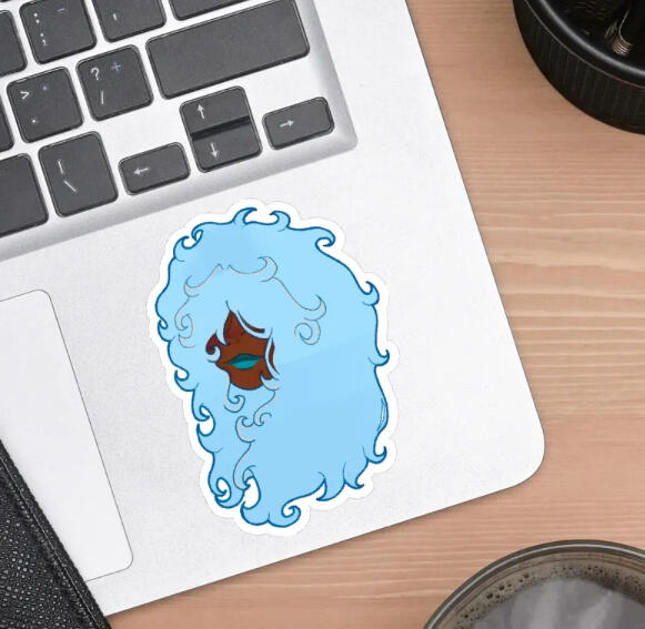 Curly Haired Girl Series - Blue Sticker
