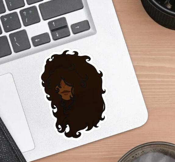 Curly Haired Girl Series - Brown Sticker
