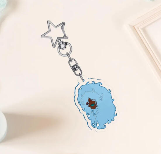 Curly Haired Girl Series - Blue Keychain