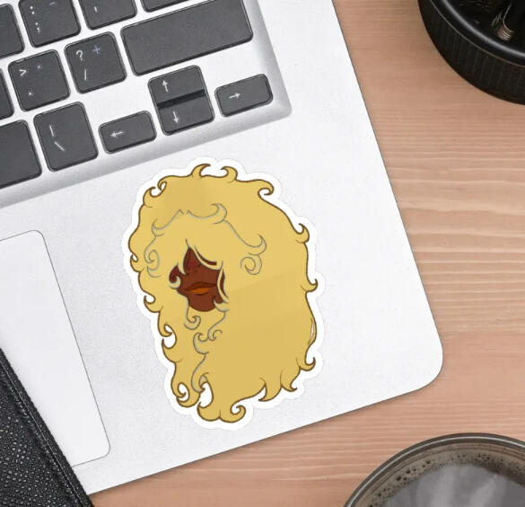 Curly Haired Girl Series - Yellow Sticker