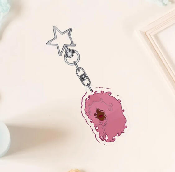 Curly Haired Girl Series - Pink Keychain