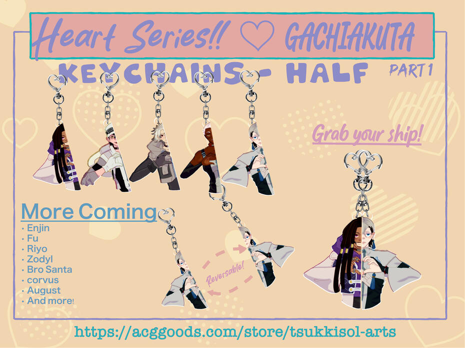Heart series half keychains