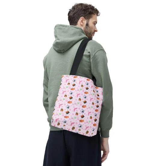 Kawaii Japanese Food Patterned Tote Bag, Cute Canvas Bag for Everyday Use, Gift for Friends, Eco-Friendly Shopping, Fun Beach Accessory