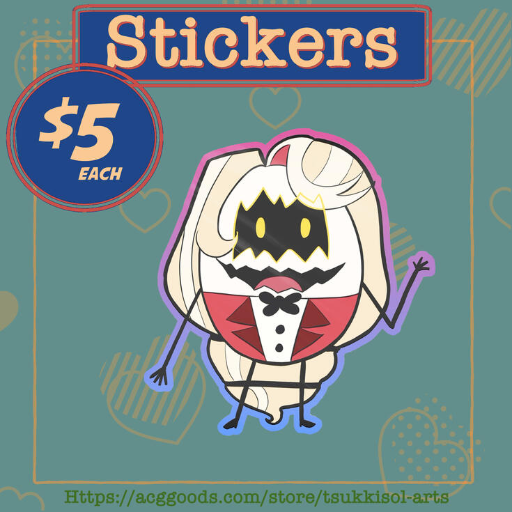 Charlie Hazbin Hotel Egg Bois Colored Edge Die Cut Stickers