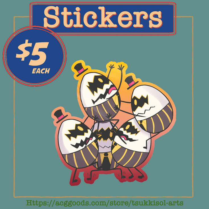 Hazbin Hotel Egg Bois Colored Edge Die Cut Stickers