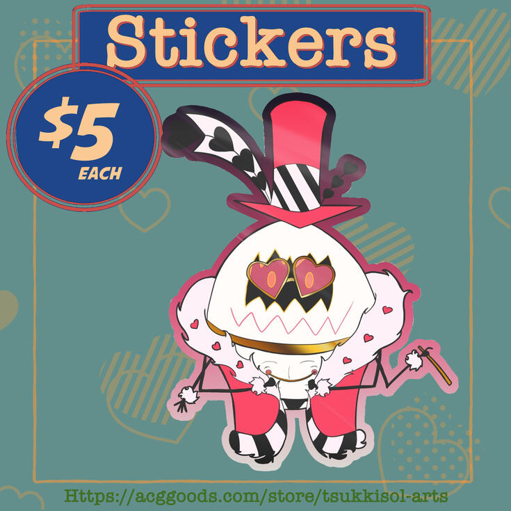 Valentino Hazbin Hotel Egg Bois Colored Edge Die Cut Stickers