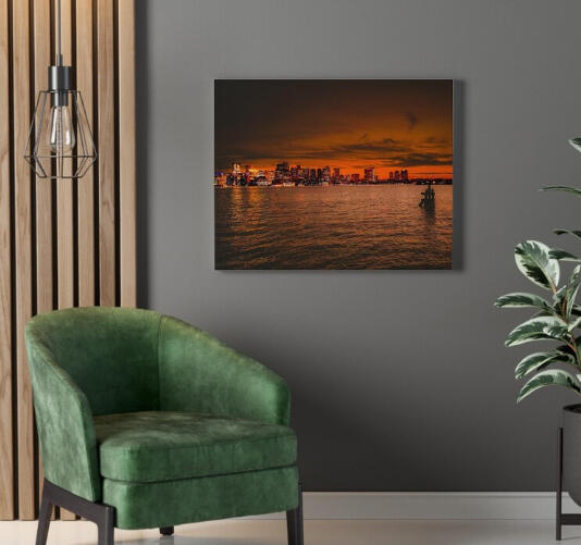 Stylish Cityscape Sunset Canvas Art | Contemporary Giclée Print city skyline | contemporary piece | vibrant city | modern | decorative