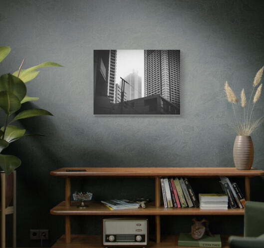 Canvas Print, Urban Japan Cityscape Photography, Black and White Wall Art, Matte Stretched Artwork, 1 25 Inch, Home Decor, Office