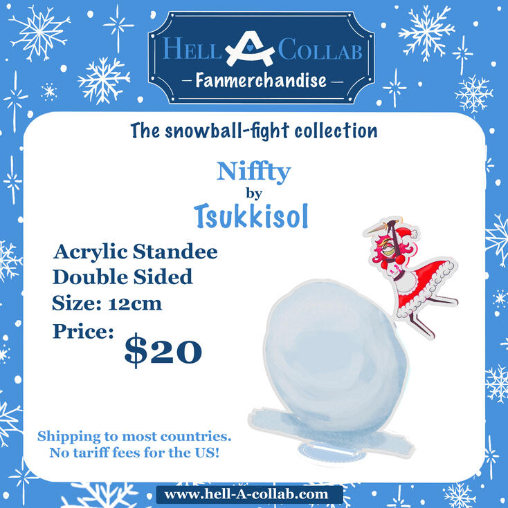 Hazbin Hotel Snowball Fight Collaboration Niffty Clear Acrylic Standees