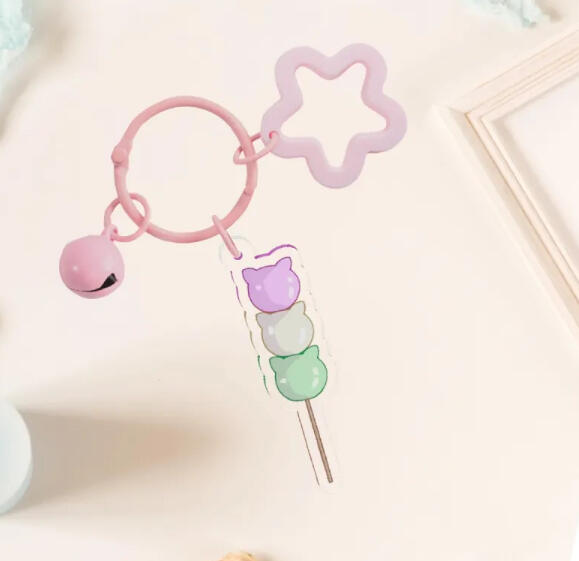 Kawaii Pastel tri-colored Mochi Keychain