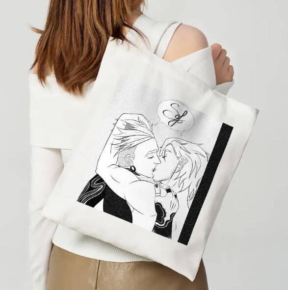 Gachiakuta Gris x Enjin Horizontal Part-print Canvas Tote Bags - 13.7″x15.7″(35x40cm)