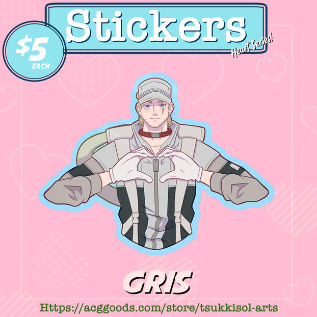 Gachiakuta Gris Heart Series Colored Edge Die Cut Stickers