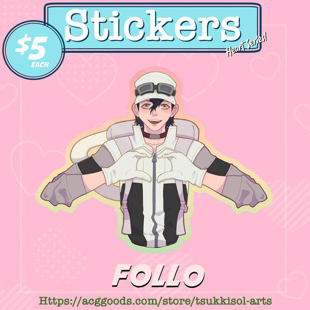 Gachiakuta Follo Heart Series Colored Edge Die Cut Stickers