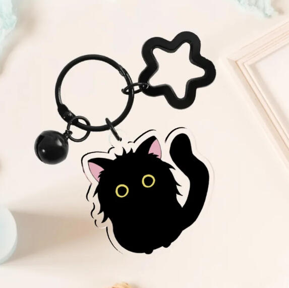 Kawaii Black Cat keychain