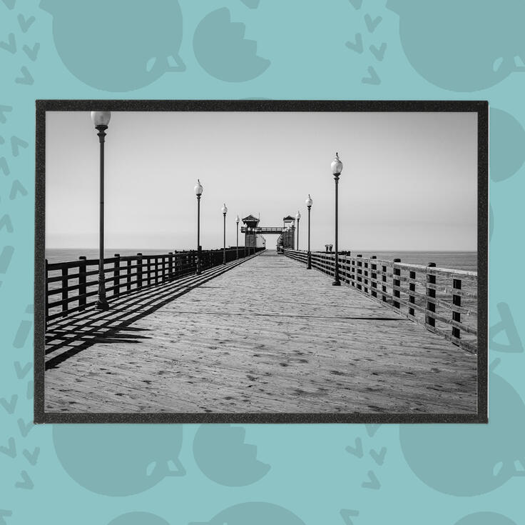 Black and White Pier Photography Art Boards