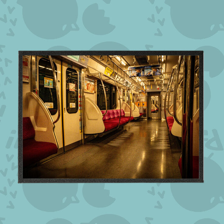 Tokyo Train Interior Photography Art Boards