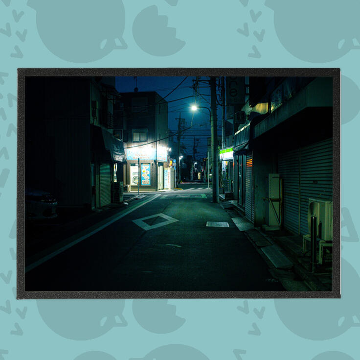 Midnight Tokyo Neighborhood Photography Art Boards