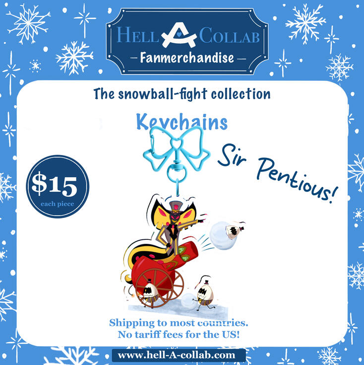 Hazbin Hotel Snowball Fight Collaboration Sir Pentious Demon Form Clear Acrylic Keychains