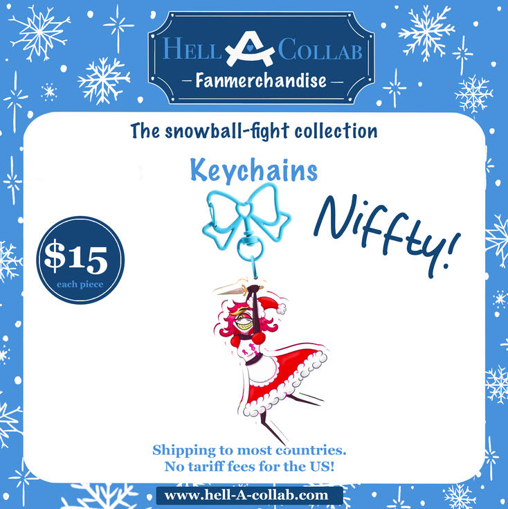 Hazbin Hotel Snowball Fight Collaboration Niffty Clear Acrylic Keychains